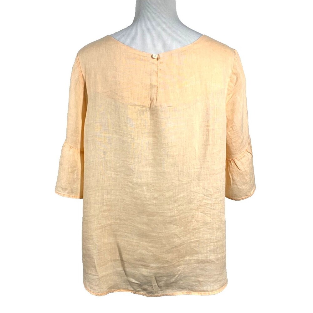 Sundance Willa Whisper Linen Flutter Sleeve Top Large Peach Pastel Lagenlook - Picture 4 of 10